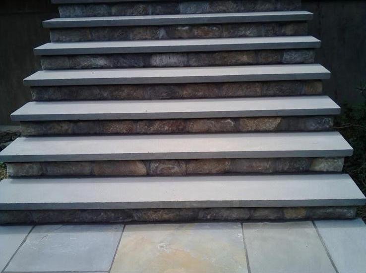 Bluestone treads on stone steps