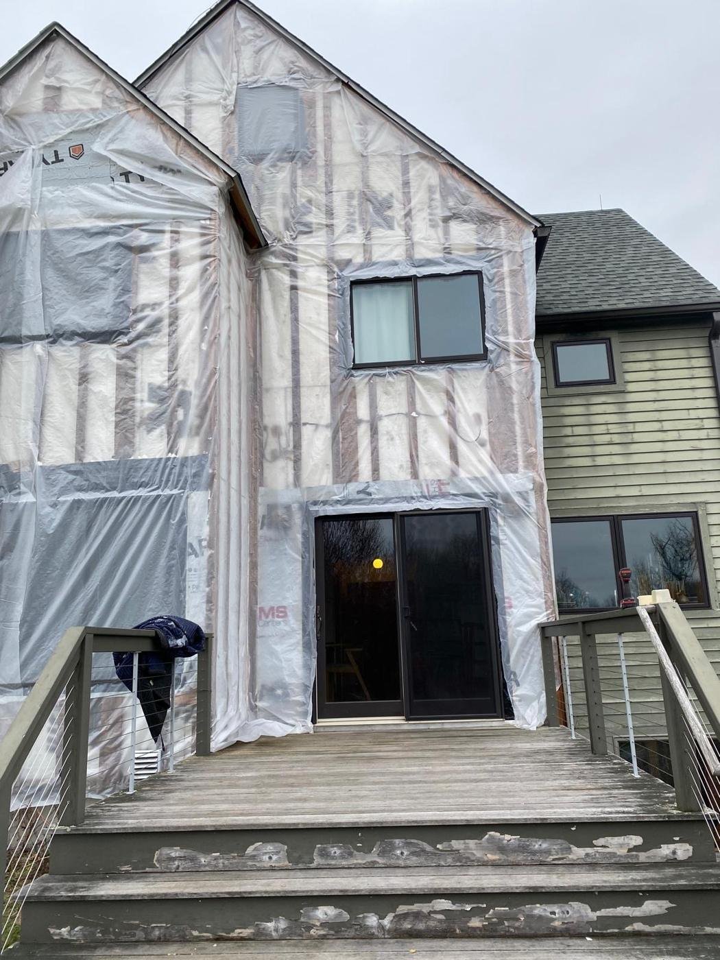 Weather barrier before new siding by Tigre General Construction, Dutchess County NY