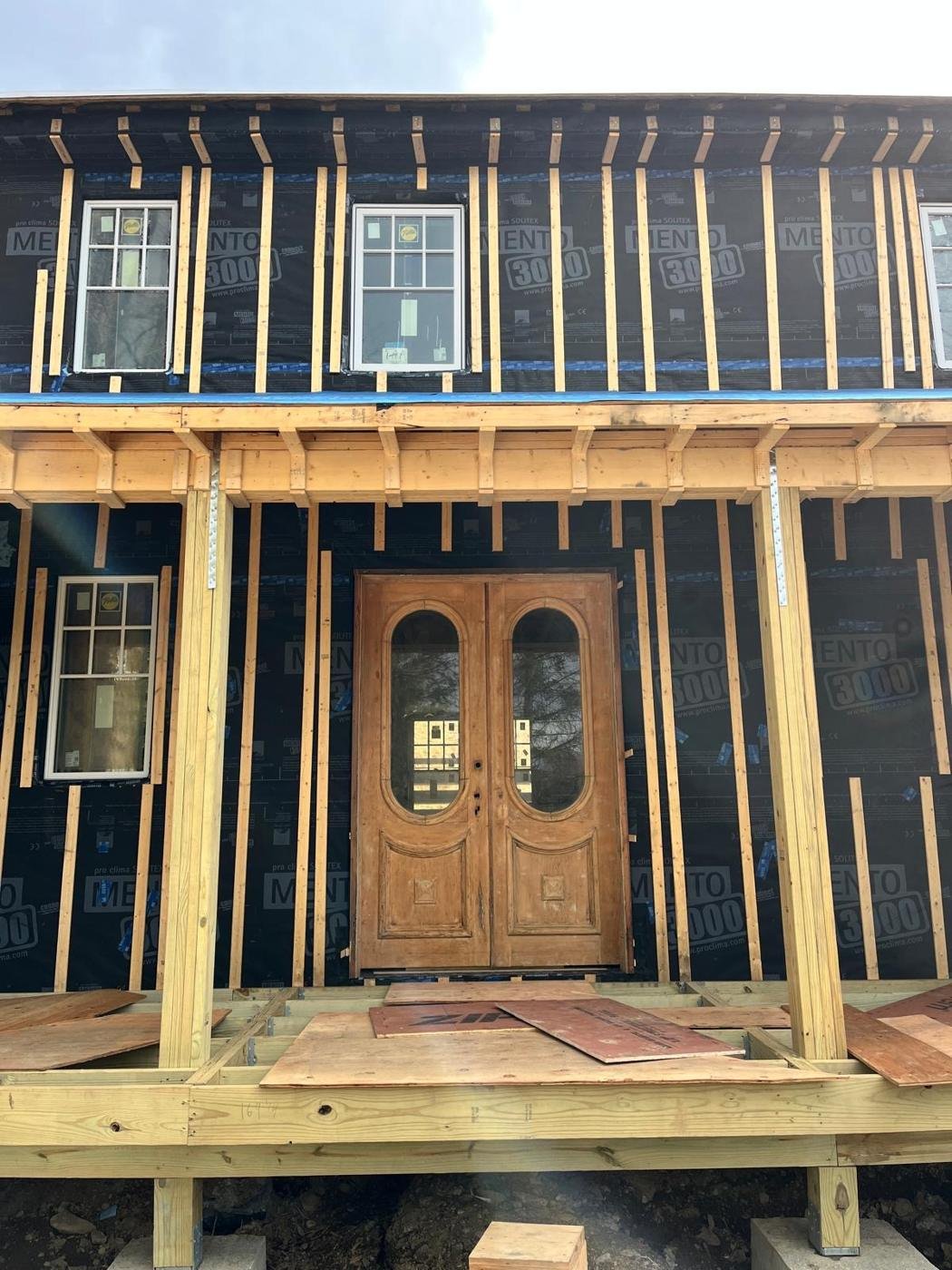 Front porch build with double entry doors by Tigre General Construction, Dutchess County NY