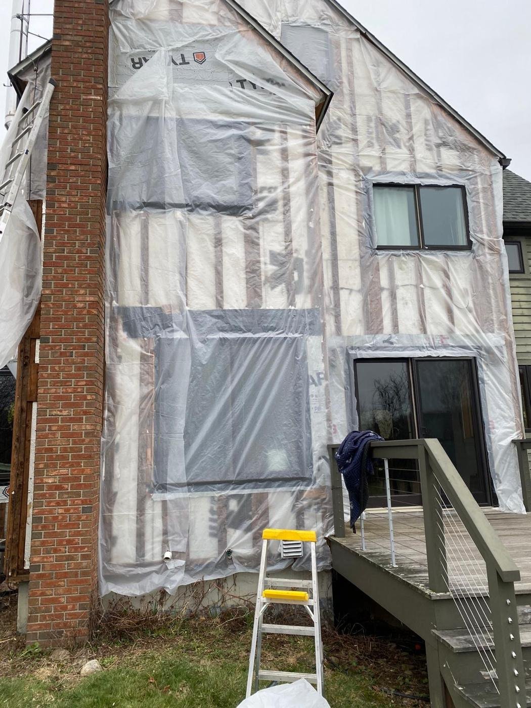 Exterior renovation and house wrap by Tigre General Construction, Dutchess County NY