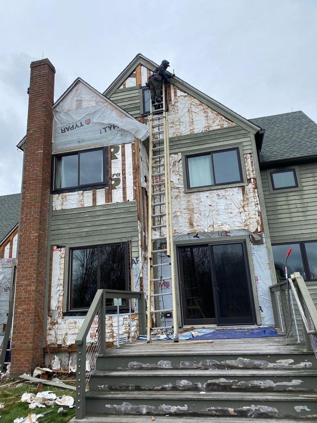 Siding replacement in progress by Tigre General Construction, Dutchess County NY